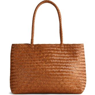 Madewell Handwoven Leather Tote in Burnt Sienna at Nordstrom
