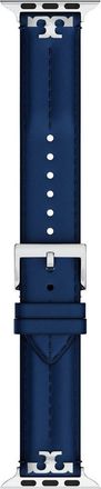 Tory Burch The Kira Leather 20mm Apple Watch Watchband in Navy at Nordstrom