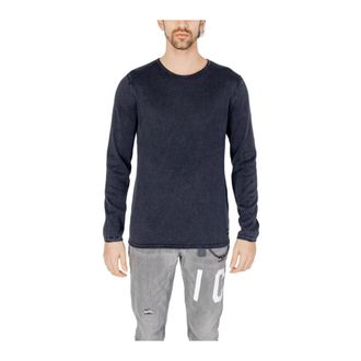 Jack & Jones Vintage Trui met Lange Mouwen en Ronde Hals - Heren - Longsleeves - Blauw - XL - Katoen - Tops