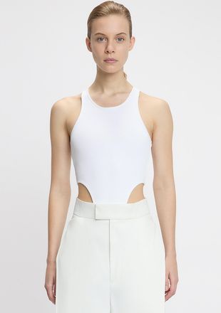 Victoria Beckham High Leg Bodysuit In White - XS - Womens