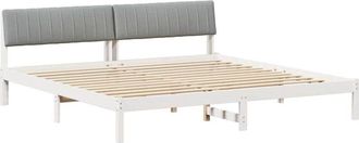 vidaXL Estructura De Cama Con Cabecera Y Gris Claro 160 X 200 Cm Vidaxl