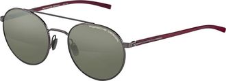 Porsche Design Stylish Zonnebrillen in Grey Red/Olive Blue - Heren - Zonnebrillen - Grijs - 54 MM - Accessoires