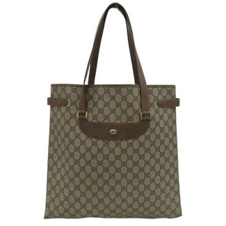 Gucci Beige Brown Gg Plus Pvc Leather Handbag Tote Bag (Pre-Owned)