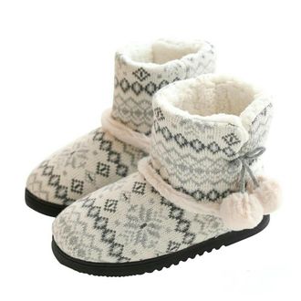 Generic YUJIEBB Winter Slipper Booties for Women Warm Plush Indoor Outdoor Cute House Home Shoes Boots White