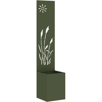 vidaXL Macetero De Jard&iacute;n Con Panel Decorativo Verde Oliva 32 X 140 Cm Vidaxl
