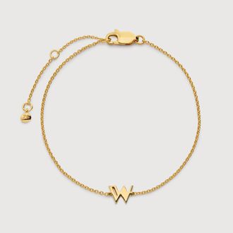 Monica Vinader Gold Initial W Chain Bracelet