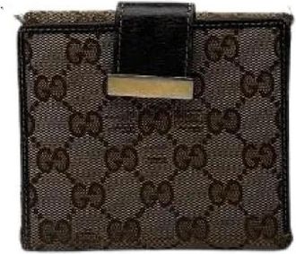 Gucci Pre-owned Lederen Portemonnee - Dames - Vintage Accessoires - Bruin - ONE Size - Leer - Vintage
