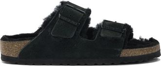 Birkenstock Arizona Shearling Narrow Fit - Dames - Sandalen - Zwart - 45 EU - Su&egrave;de - Schoenen