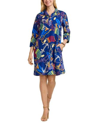 Foxcroft Sloane Linen-Blend Shift Dress