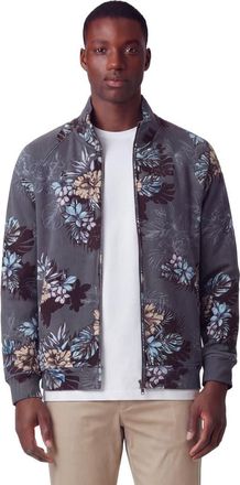 Lords of Harlech Exotic Floral Mens Printed Zip Jacket in Exotic Floral Black at Nordstrom, Size Xx-Large