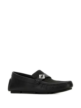 Fendi FF-logo round-toe loafers - Zwart