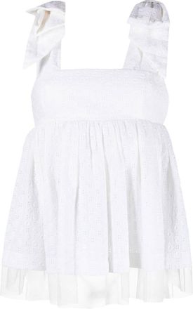 Viktor & Rolf flared sleeveless blouse - women - Cotton - S - White