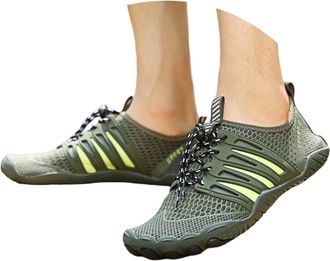 Generic 2026 Running Shoes Womens Sneakers Lightweight Breathable Outdoor Sports for Walking Comfortable Slip On Design Soft Flat Sole (Army Green, 5.5)