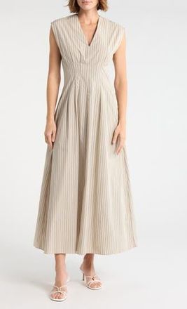 Rag & Bone Isabella Stripe Sleeveless Maxi Dress in Sandstone at Nordstrom Rack, Size 12