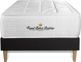 Royal Palace Bedding Royal Palace Bedding - Base Tapizada Negro + Colch&oacute;n Con Muelles Y Viscoel&aacute;stica 90 X 190