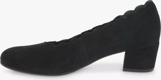 Gabor Womens Gigi Scallop Edge Block Heel Pump In Black