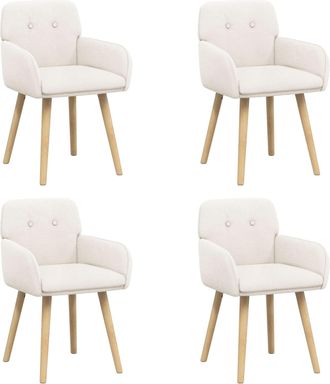vidaXL Sillas De Comedor 4 Uds. Boucl&eacute; Crema 59 X 57 X 85 Cm Vidaxl