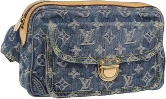 Louis Vuitton Pre-owned Vintage Monogram Denim Body Bag - Dames - Vintage Heuptassen - Blauw - ONE Size - Denim - Vintage