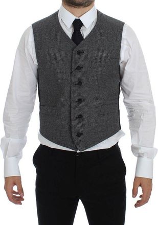 Dolce & Gabbana Grijs Wol Vest Klassieke Pasvorm