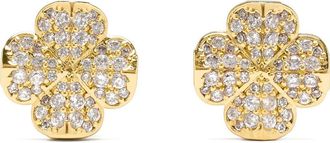 Kate Spade New York pav&eacute; flower stud earrings in Clear/Gold at Nordstrom