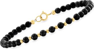 Canaria Canaria 4-4.5mm Onyx Bead Bracelet in 10kt Yellow Gold