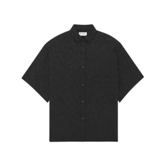 Saint Laurent Short Sleeve Shirts, male, Black, XL, Classic Cotton Shirt