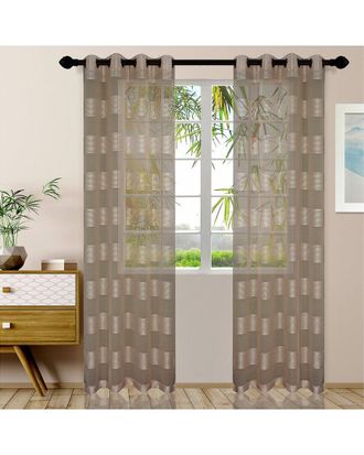 Superior Dalisto Rope Textured Sheer Curtain Set Of 2 With Grommet Top Header