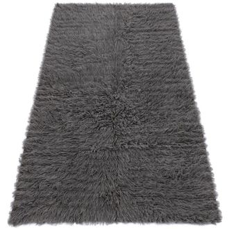 RugsX Rugsx - Flokati De Lana - Cubrecamas, Tart&aacute;n Gris Grey 110x170 Cm