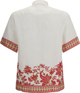 Etro Floral-Print Linen Shirt - White