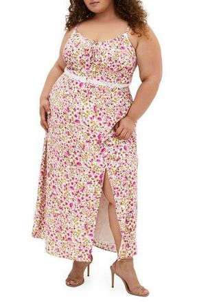 City Chic Sweet Floral Maxi Sundress in Sweet Pea at Nordstrom Rack, Size 16W