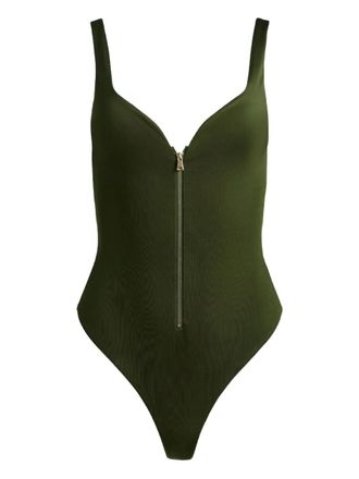 Alice & Olivia Eve front-zip jumpsuit - Green
