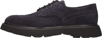 Doucal's Schoenen, Heren, Blauw, 41 EU, Leer, Visone Veterschoenen