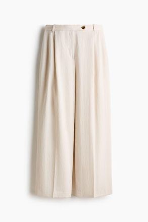 H&M Tailored Trousers in Light Beige at Nordstrom, Size 10