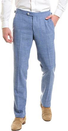 Richard James Flat Front Wool & Linen-Blend Trouser
