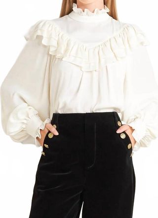 Flying Tomato Eloise High Neck Top In White
