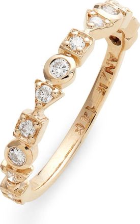 Anzie Cleo Diamond Eternity Band Ring in Gold/Diamond at Nordstrom, Size 6