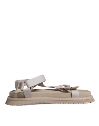 Dolce & Gabbana Beigekleurige Nappa Devotion Strap Heren Sandalen Schoenen
