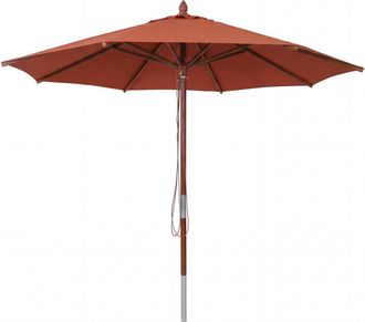 Hhg [nunca Usado] Sombrilla De Madera Para Hosteler&iacute;a Hhg-487b, Sombrilla De Jard&iacute;n, Poli&eacute;ster/madera, 14 Kg, Redonda, &Oslash; 3 M, Sistema De Cuerda Resistente