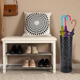 OEM Allecto - Soporte Redondo Para Paraguas Con Dise&ntilde;o Hueco - Ahorra Espacio Y Es Resistente Al Agua (negro)