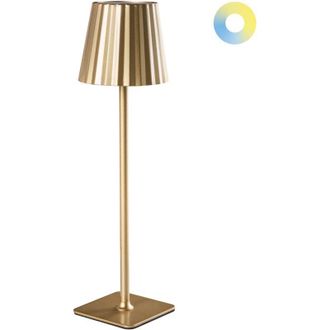 Beliani L&aacute;mpara Led Inal&aacute;mbrica De Metal Para Interior Y Exterior Recargable Por Puerto Usb C Dorado Abaro