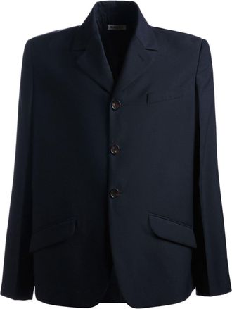 Bally single-breasted twill blazer - men - Polyester/Wool - 50 - Blue