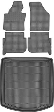OEM Juego De Alfombrillas De Goma Para Coche Y Maletero Para Volkswagen Touran I Minivan (2003-2010)