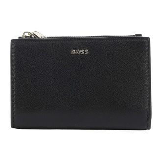 HUGO BOSS Compacte Portemonnee met Rits - Dames - Accessoires - Zwart - Maat: ONE Size Leer