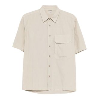 C.P. Company Flap-pocket Short-sleeve Shirt - male - C.P. Company - Short Sleeve Shirts - Beige - 3XL - Shirts