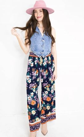 Aratta Amelia Wide Leg Pants In Floral Print