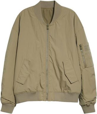 Balmain Embroidered Pocket Cotton Bomber Jacket in 7Gs Pale Green at Nordstrom, Size 36 Us