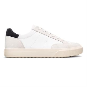 Clae Mens Adults Low Top Trainers in Wht/Lth/Blk - White - Size UK 7
