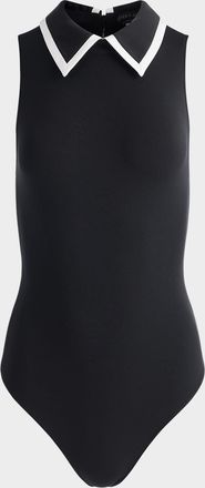 Alice & Olivia Rothy Sleeveless Collared Bodysuit