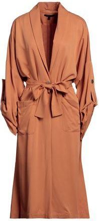 A|X Armani Exchange Women's Single Breasted Twill Trench Coat with Belt in Orange