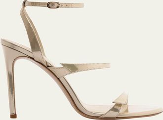 Alexandre Birman 100mm Tita Metallic Leather Sandals